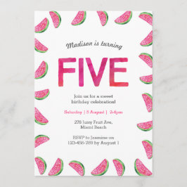 Convite de Aniversário de 5 | melancia tropical ro