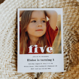 Convite de aniversário de 5 minimalista | Aniversá