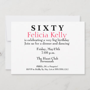 Convite de aniversário de 60 anos
