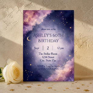 Convite de Aniversário de 60 anos Celestial Atempo