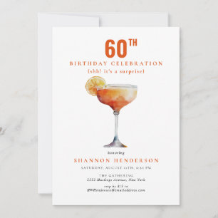 Convite de Aniversário de 60 anos com Bebida Espum