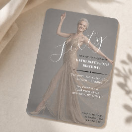 Convite de Aniversário de 60 anos com Foto