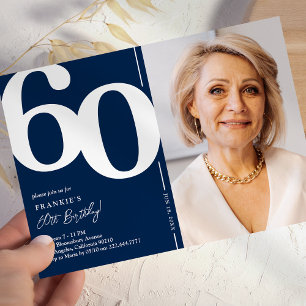 Convite de Aniversário de 60 anos com Foto da Mari