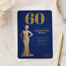 Convite de Aniversário de 60 anos com Foto Sixty B