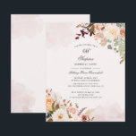 Convite de Aniversário de 60 Anos com Tema Floral<br><div class="desc">Cartão de Aniversário de 60 Anos com Tema Botânico Floral Econômico que você pode personalizar facilmente com os detalhes da sua festa clicando no botão "Personalizar". Com buquê floral moderno,  suculentas e tipografia moderna e manuscrita. Perfeito para um convite surpresa para qualquer celebração de marco importante</div>