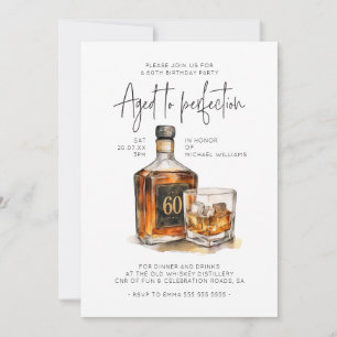 Convite de Aniversário de 60 anos com Whiskey para