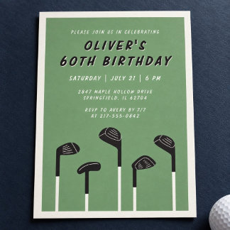 Convite de Aniversário de 60 Anos de Golfe Masculi