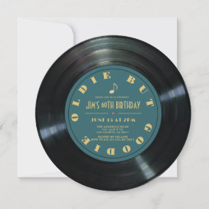 Convite de Aniversário de 60 Anos Disco de Vinil V