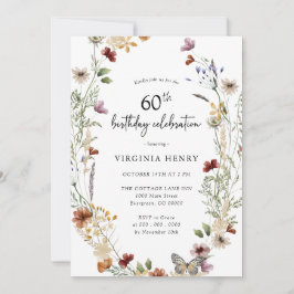 Convite de Aniversário de 60 Anos Elegante