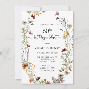 Convite de Aniversário de 60 Anos Elegante