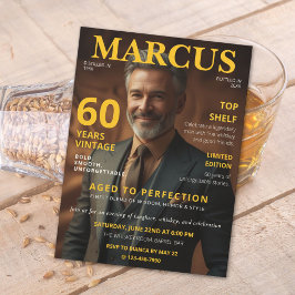 Convite de Aniversário de 60 anos Estilo Revista T