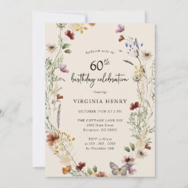 Convite de Aniversário de 60 anos Floral