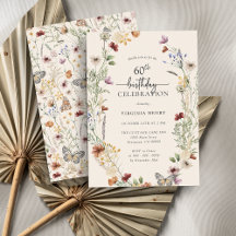 Convite de Aniversário de 60 anos Floral
