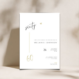 Convite de Aniversário de 60 anos Minimal Moderno