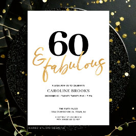 Convite de Aniversário de 60 Anos Minimalista Mode