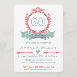 Convite de Aniversário de 60 anos Modern Chevron C