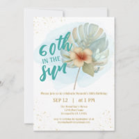 Convite de Aniversário de 60 Anos no Verão ao Sol