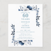 Convite de Aniversário de 60 Anos Orçamento Parabé