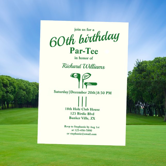 Convite de Aniversário de 60 Anos Par-Tee com Tema (Criador carregado)