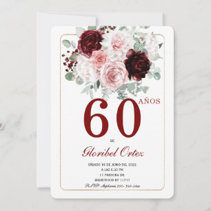 Convite de Aniversário de 60 Anos para Mulher Adul