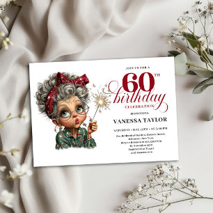 Convite de Aniversário de 60 Anos para Senhora Div