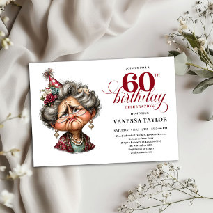 Convite de Aniversário de 60 Anos para Velha Senho