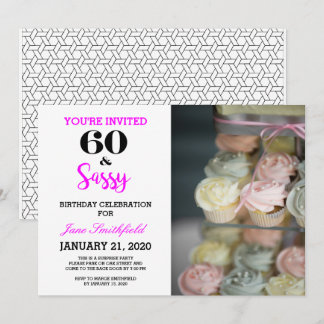 Convite de Aniversário de 60 Anos Sixty And Sassy