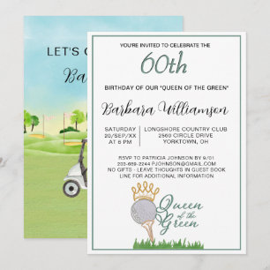 Convite de Aniversário de 60 anos Tema Golfista Se
