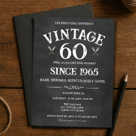 Convite de Aniversário de 60 anos Vintage – Tema W