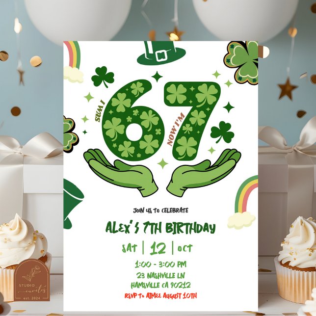 Convite de Aniversário de 67 anos de St. Patrick (Criador carregado)