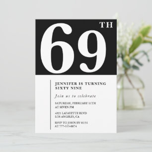 Convite de aniversário de 69 anos feminino Elegant