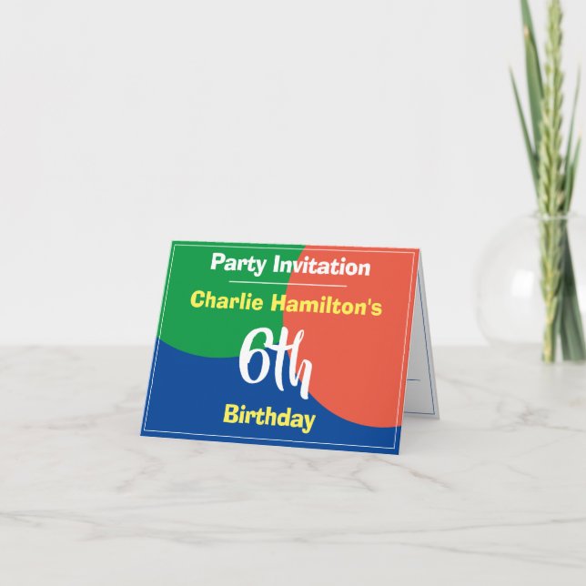 Convite de Aniversário de 6 anos (Frente)