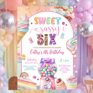 Convite de Aniversário de 6 anos Colorido com Lant