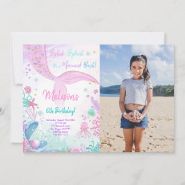 Convite de Aniversário de 6 anos da Sereia para Cr