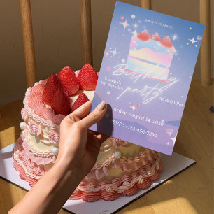Convite de aniversário de 6 anos para meninas Borb