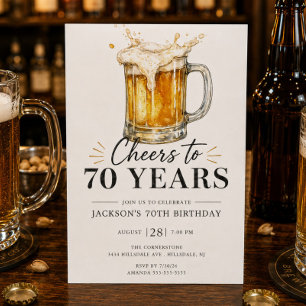 Convite de Aniversário de 70 Anos Cheers