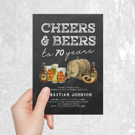 Convite de Aniversário de 70 Anos Cheers e Beers