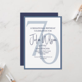 Convite de Aniversário de 70 anos Coastal Chic Nav
