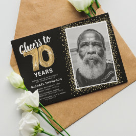 Convite de aniversário de 70 anos com foto Cheers