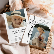 Convite de Aniversário de 70 Anos com Foto em Arco