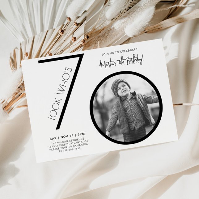 Convite de Aniversário de 70 anos com Foto Moderna (Criador carregado)