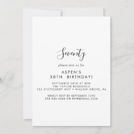 Convite de Aniversário de 70 anos com Script Moder