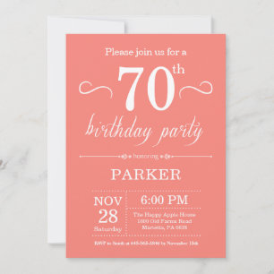 Convite de Aniversário de 70 anos Coral