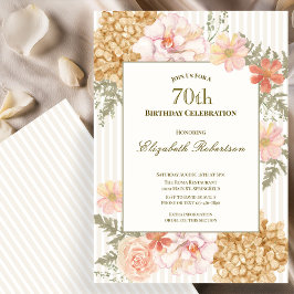 Convite de Aniversário de 70 anos Cores de Outono