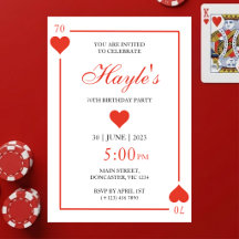 Convite de Aniversário de 70 anos do Cassino Queen
