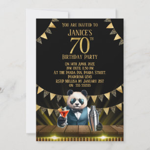 Convite de Aniversário de 70 anos do Panda Diverti
