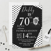 Convite de Aniversário de 70 Anos do Papai com Fot