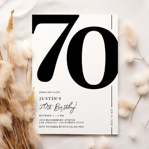 Convite de Aniversário de 70 Anos Elegante