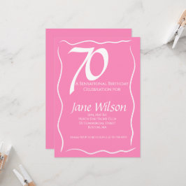 Convite de Aniversário de 70 anos Elegante Moderno