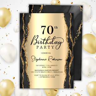 Convite de Aniversário de 70 anos em Ágata Dourada